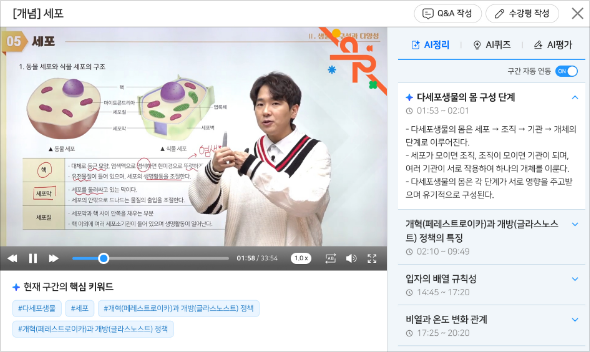 AI 타임컷 슬라이드 화면