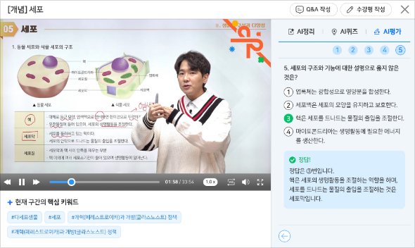 AI 타임컷 슬라이드 화면