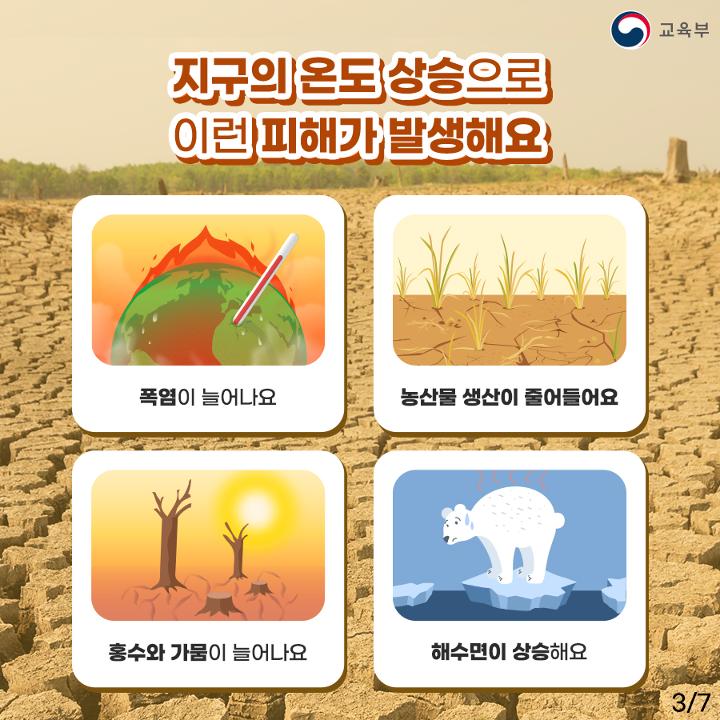 지구의 온도 상승으로 이런 피해가 발생해요